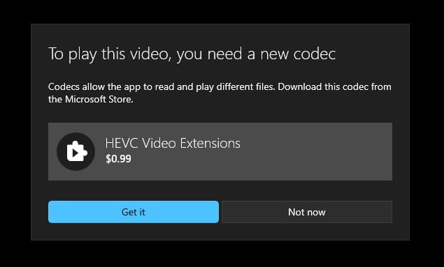 Видеоплеер Windows 10 не воспроизводит все видео