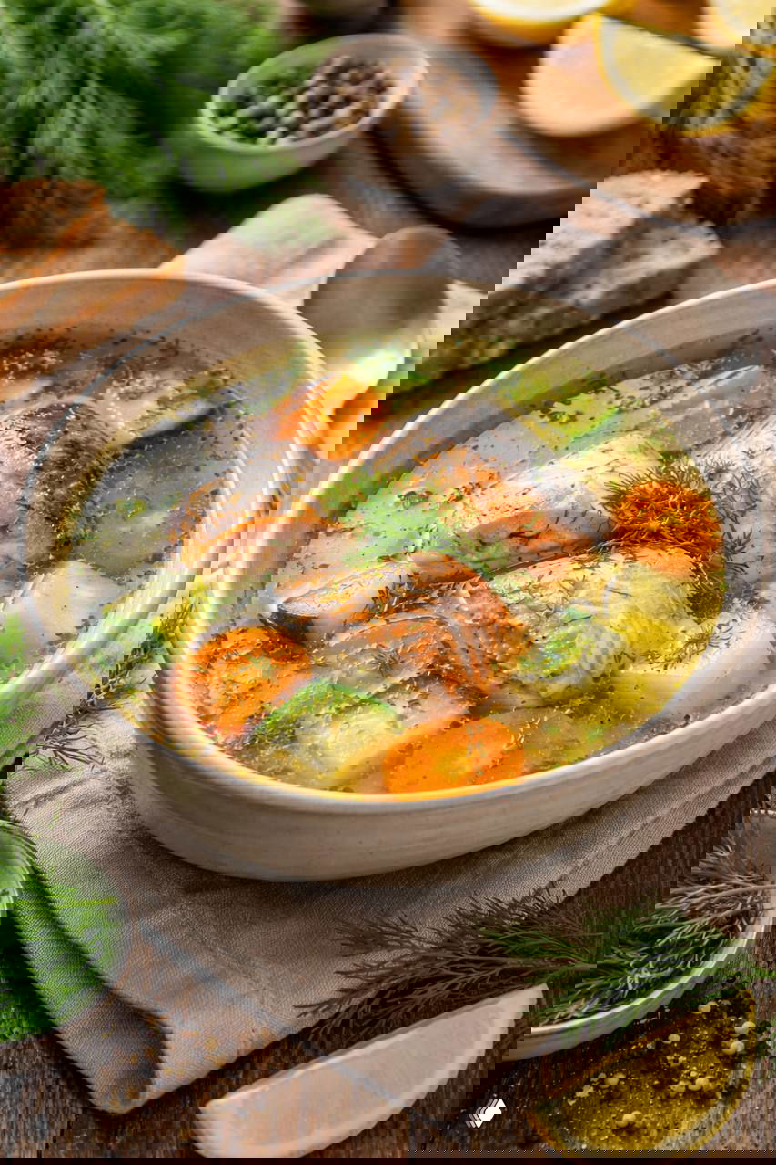 Уха из форели (лёгкая, согревающая)