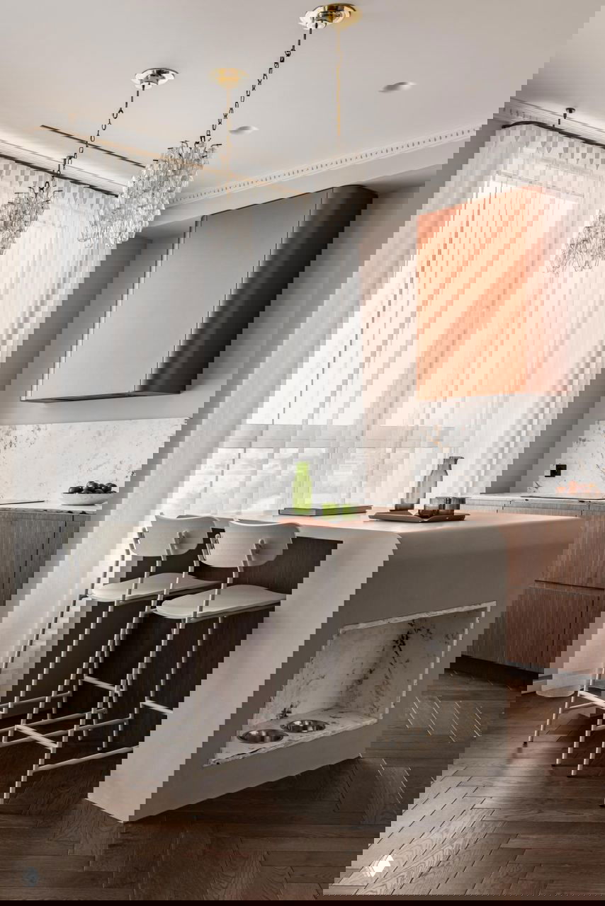 Квартира 115 м² в Москве, вдохновлённая «Цвет граната»