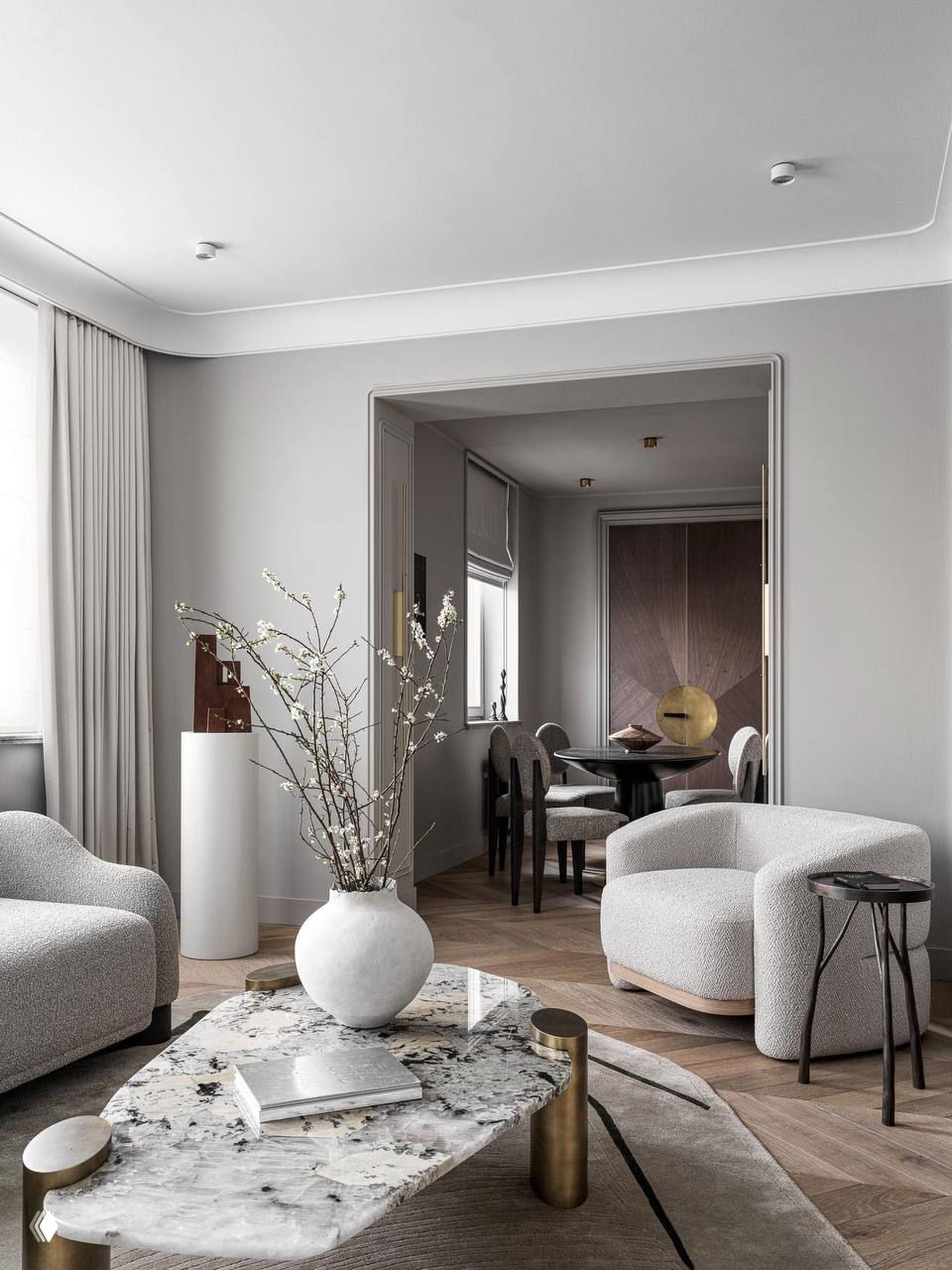 Из трех в одну: квартира 140 м² с оттенками серого