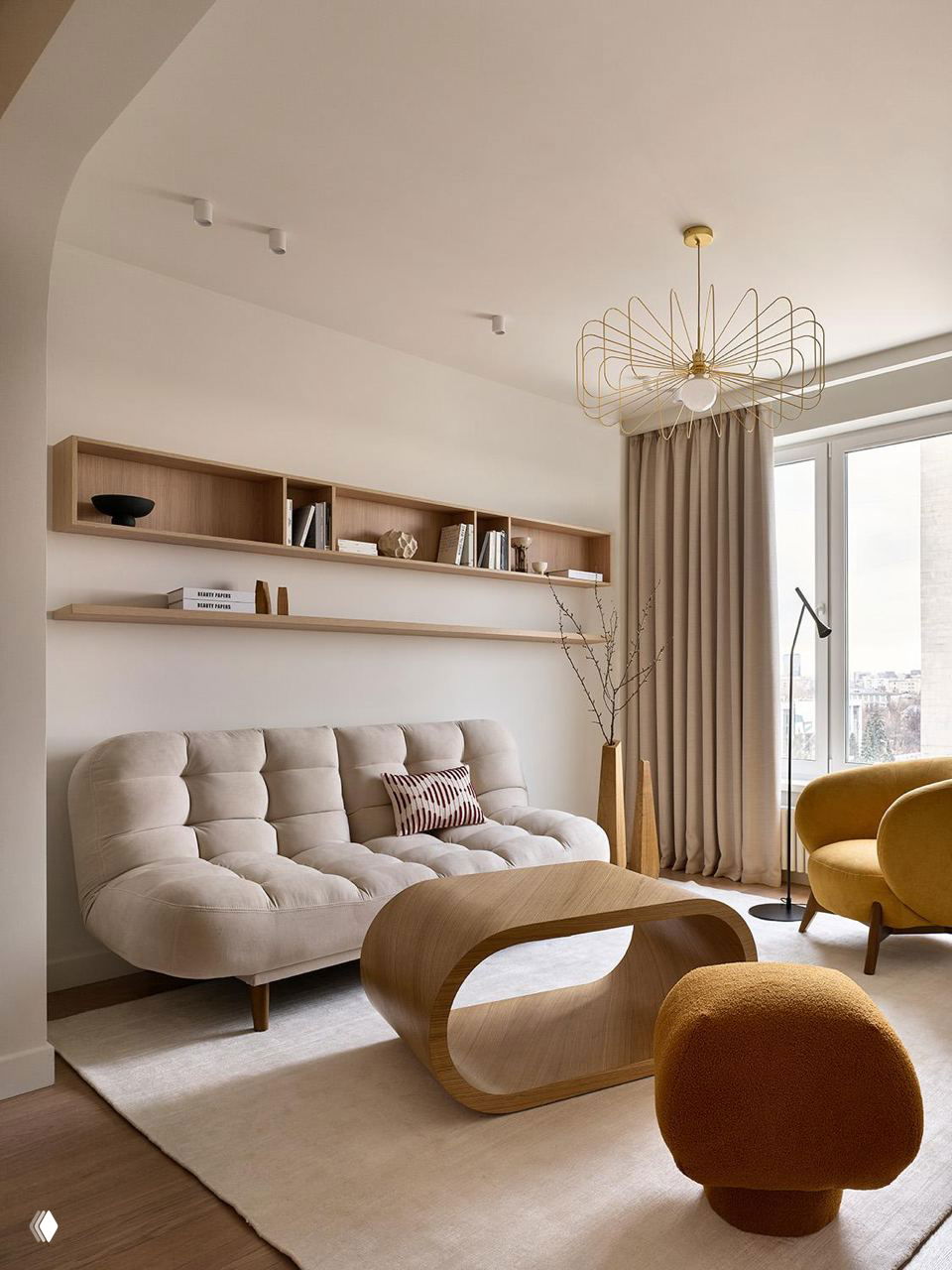 Терракота и настенная роспись: квартира 61 м²