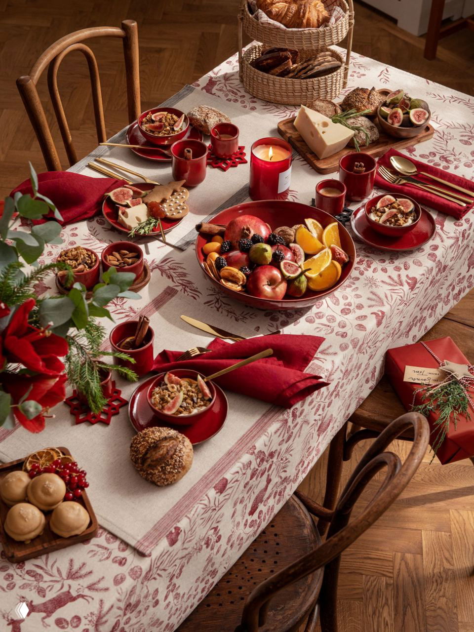 Новогодняя сервировка: 4 простых шага и 110 фото