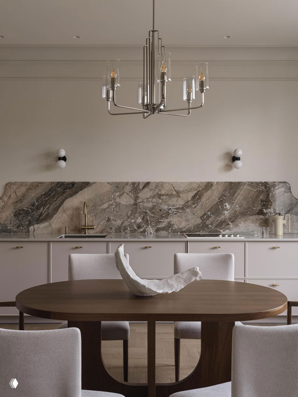 Квартира 90 м² в Туле: мрамор и большая библиотека