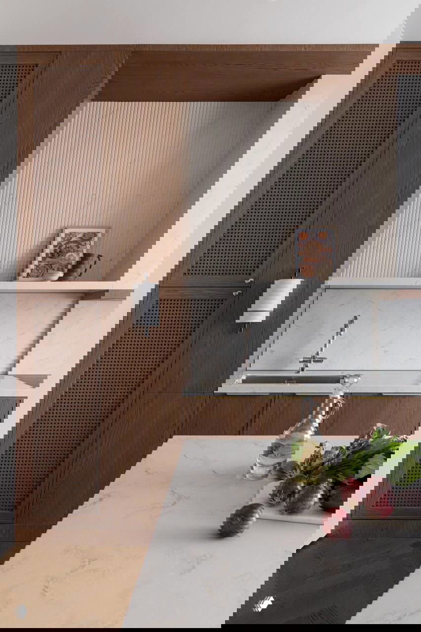 Природные фактуры и домашняя сауна: квартира 185 м² в Астане