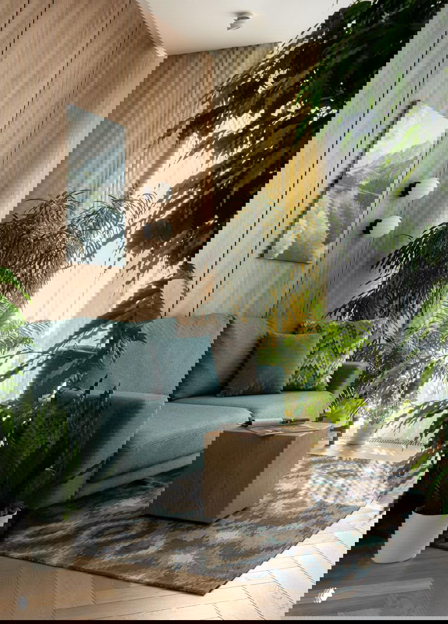 Очень много растений: квартира 65 м² в Минске