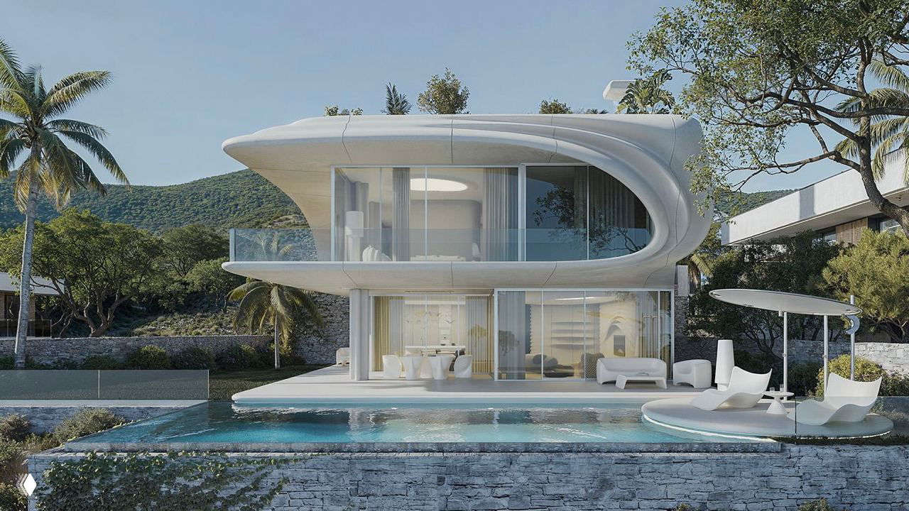 Волна, застывшая в воздухе: дом на холме в Марбелье