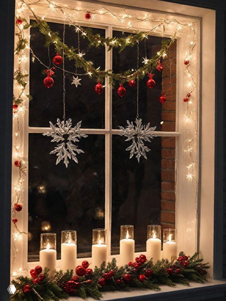 Декор окна на Новый год: 40+ фото и идей