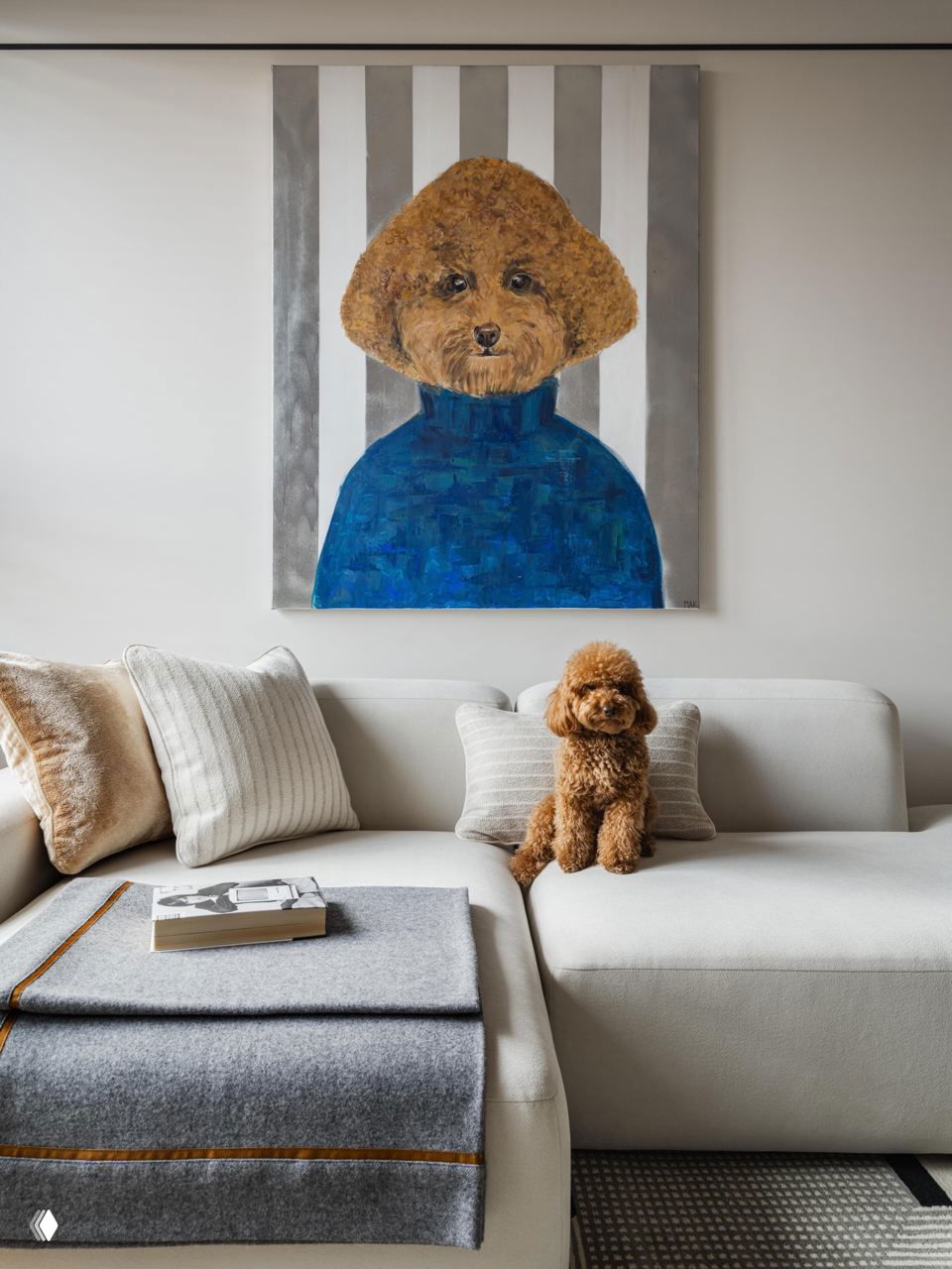 Деревянный потолок и красивая плитка: квартира 62 м²