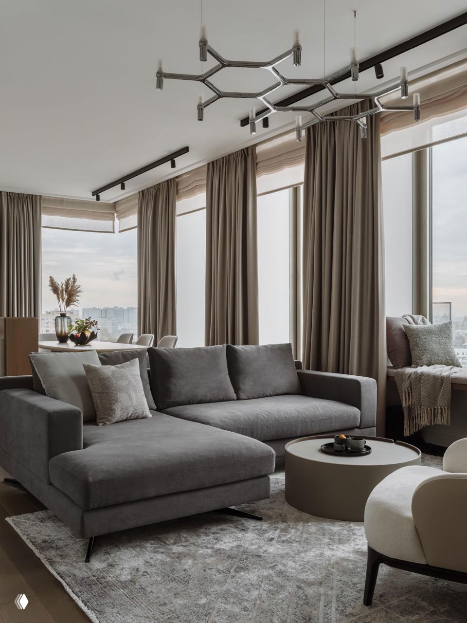 Светлая квартира с элементами джапанди