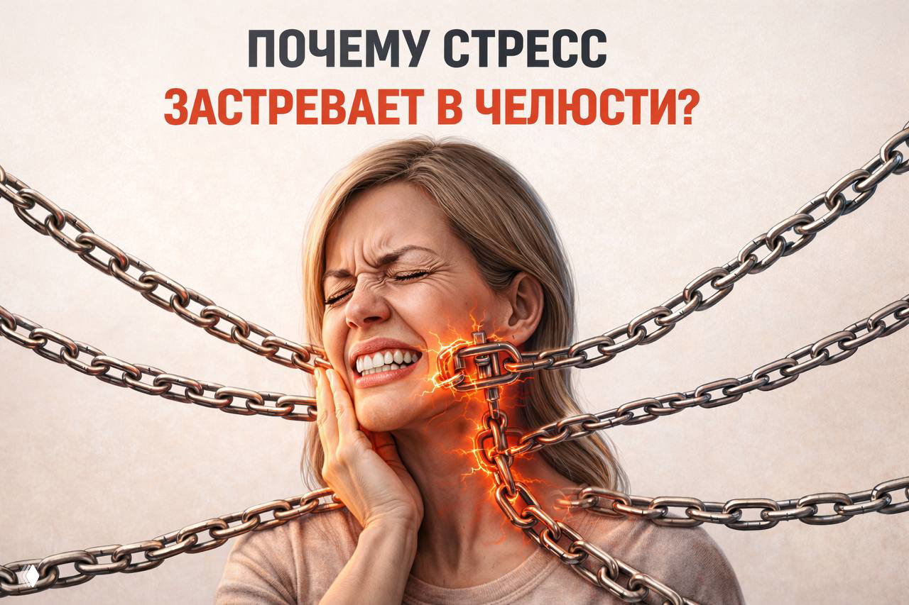 Почему стресс «застревает» в челюсти