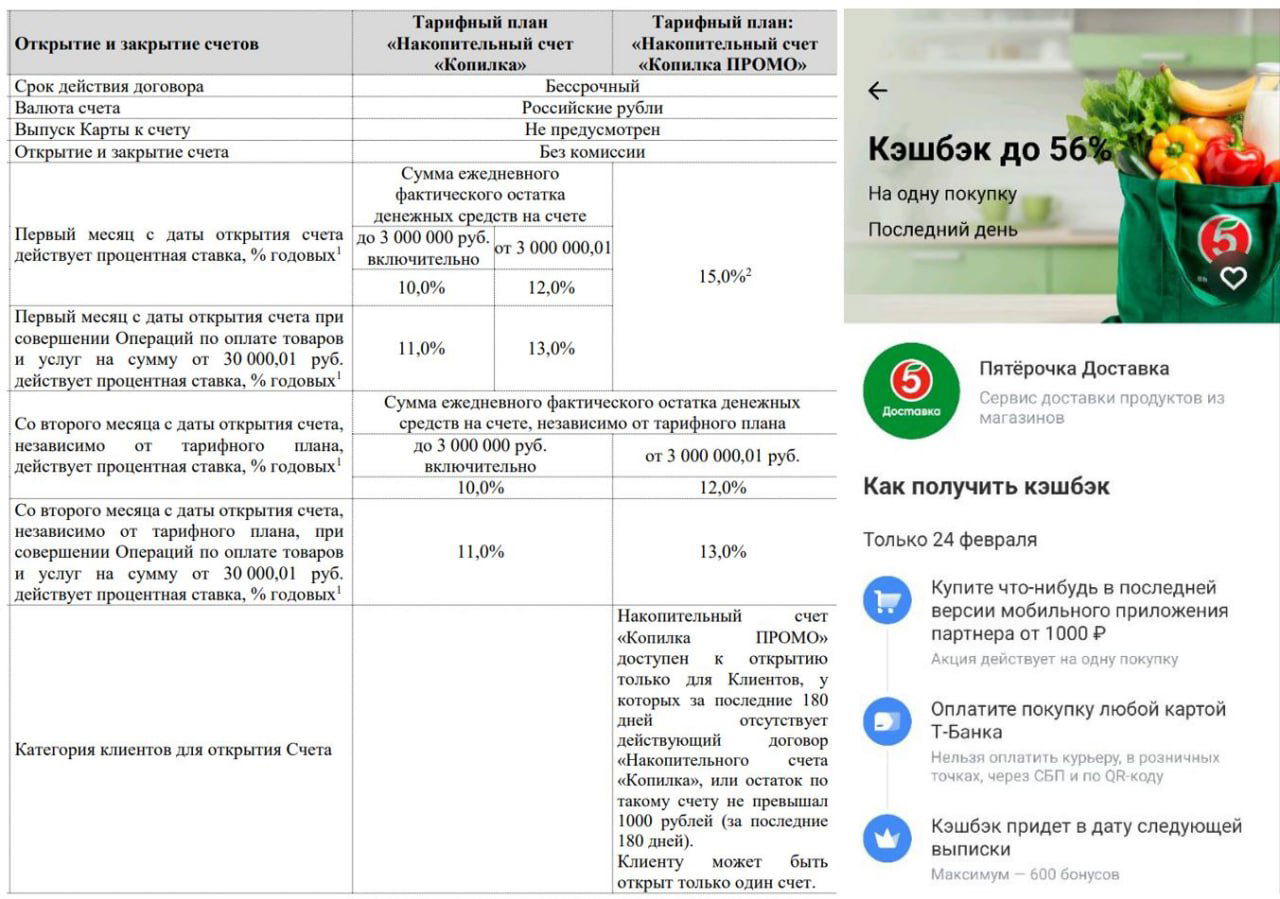 Коротко: изменения ставок по НС и кэшбэку