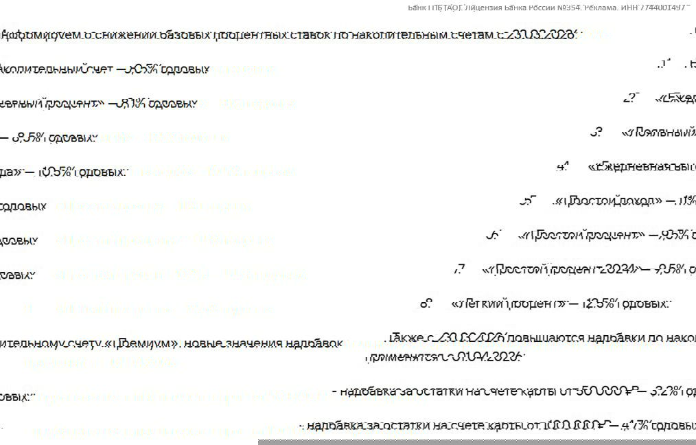 Ставки по НС Газпромбанка
