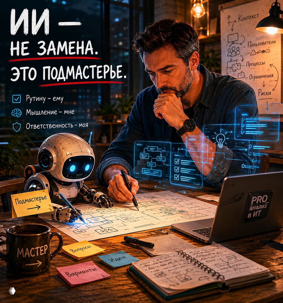 ИИ — не замена. Это подмастерье.