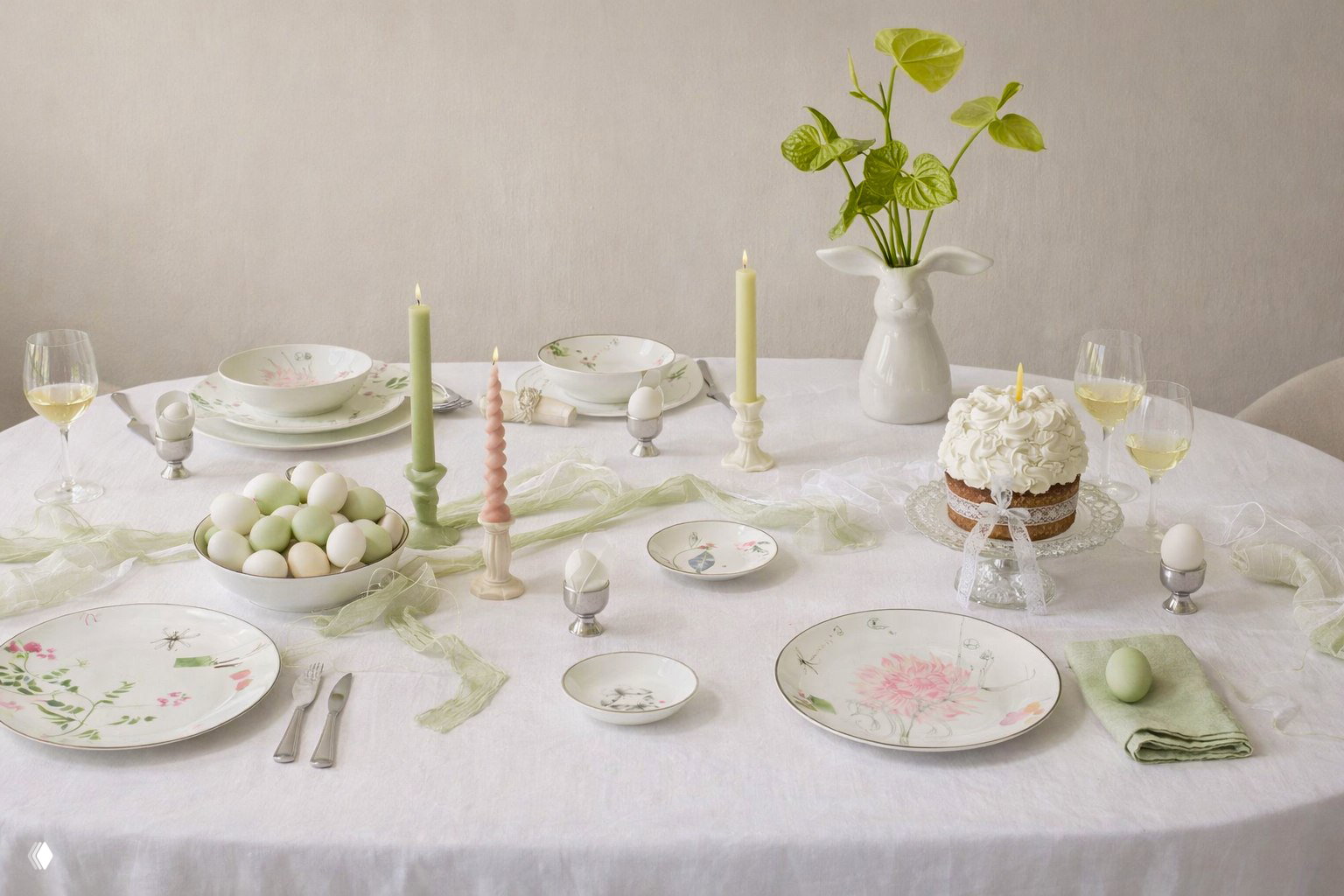 Нежный пасхальный стол с сервизом Shirokov «Скетчбук»