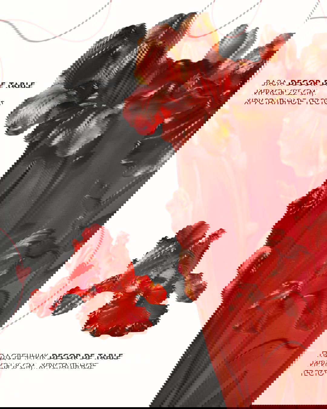 Красный прямоугольный поднос Giobagnara из натуральной кожи на белом фоне, отличие текстуры и ручек видно в съемке товара