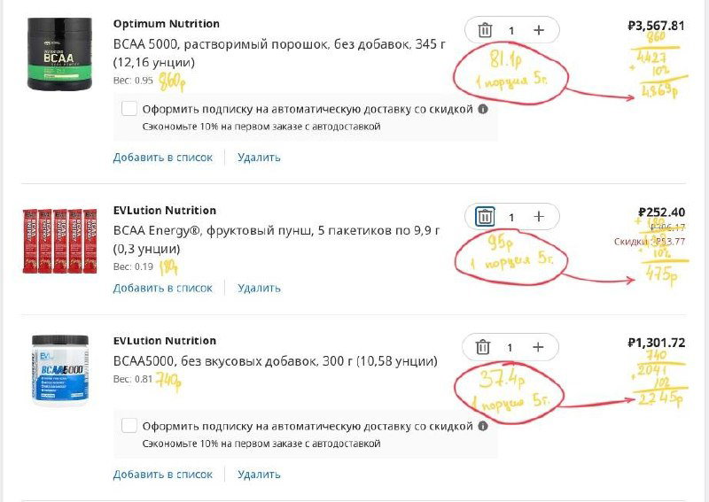 Протеин и BCAA: сравнение цен и брендов