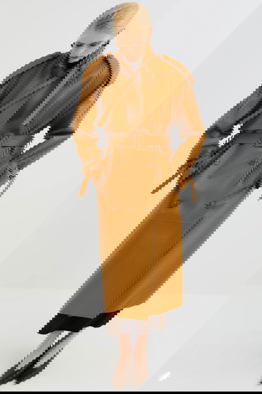 Снежная Королева: натуральный кожаный тренч