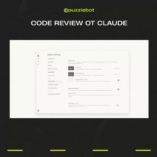 Изображение интерфейса Anthropic Claude Code с разделом Code Review: белая панель настроек и элементы для автоматической проверки pull request.