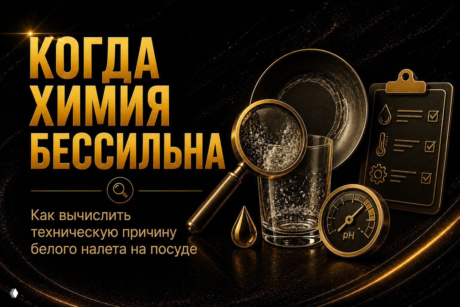 Посуда в белёсой плёнке после посудомойки