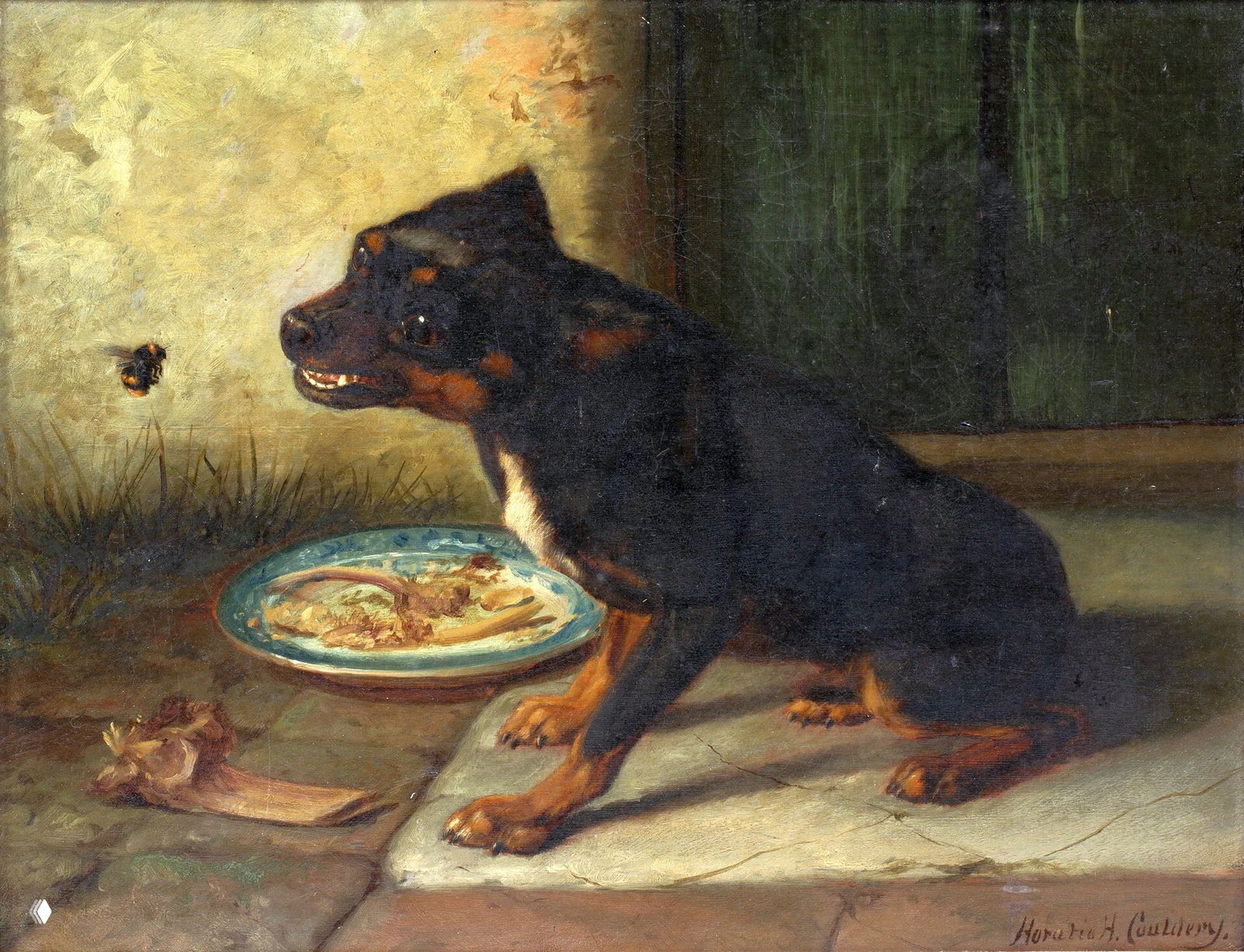 Щенок и пчела. Horatio Henry Couldery