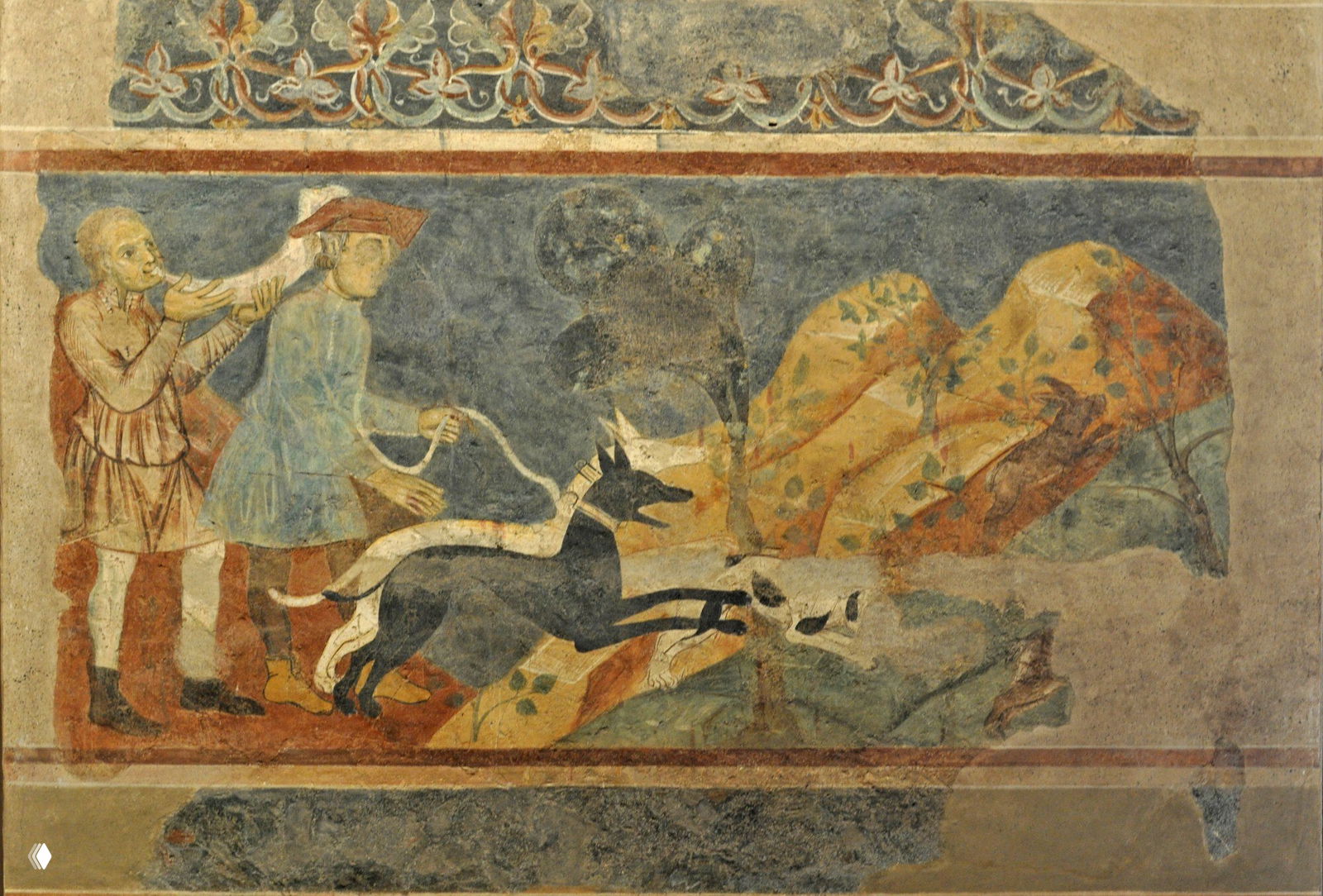 Фреска Azzo di Masetto (Италия, 1289) — турниры и охота