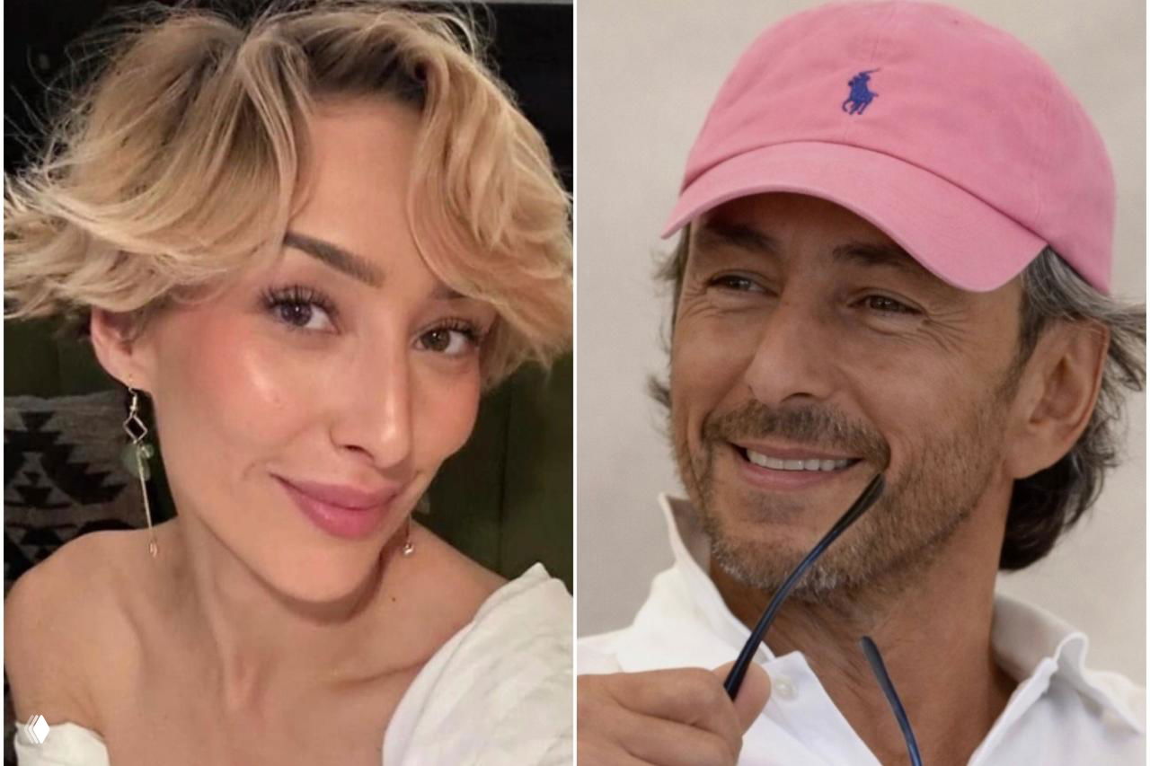 Коллаж: слева портрет молодой женщины с короткими светлыми волосами и серьгой, справа улыбающийся мужчина в розовой кепке.