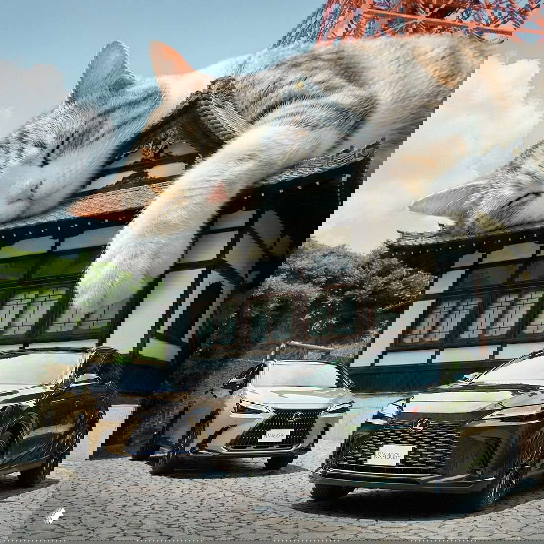 Lexus — реклама с котами‑гигантами