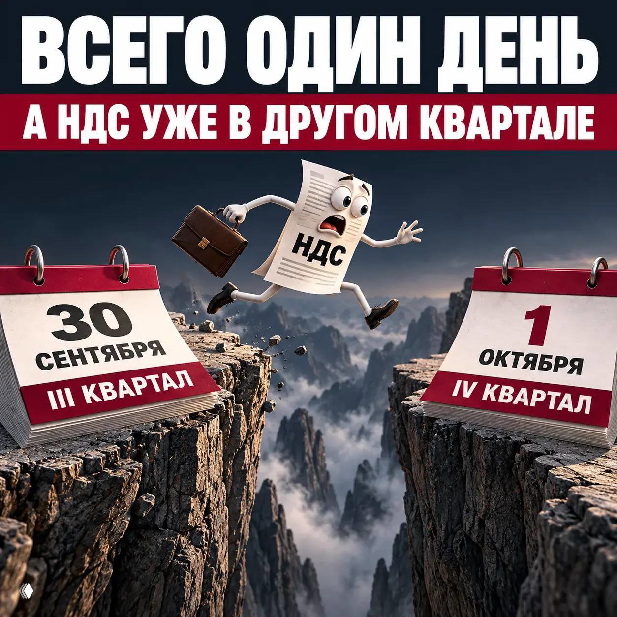 Всего один день. А НДС уже в другом квартале