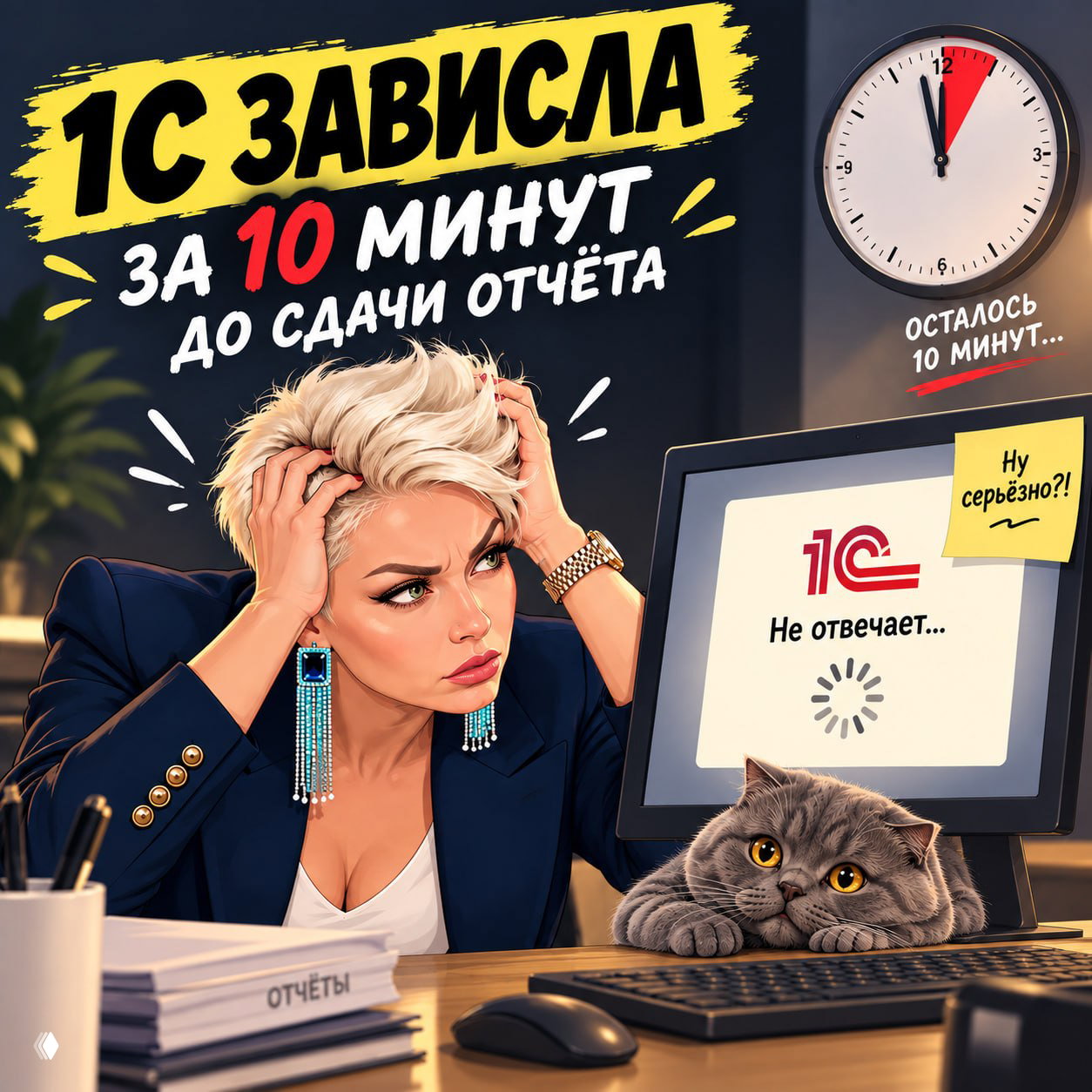 Что сделает опытный бухгалтер: 1С зависла за 10 минут?