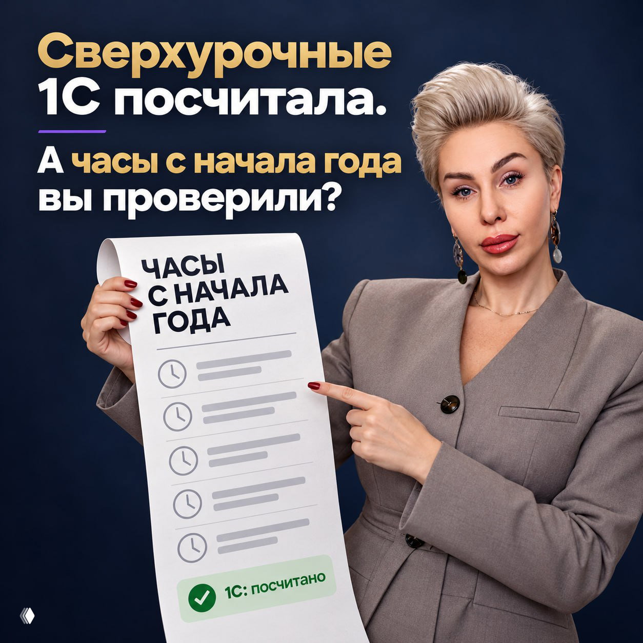 Сверхурочные в 1С и проверка часов с начала года
