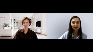 Скриншот эфирного интервью: две женщины в видеозвонке, по одну сторону ведущая, по другую — Екатерина Буланова.