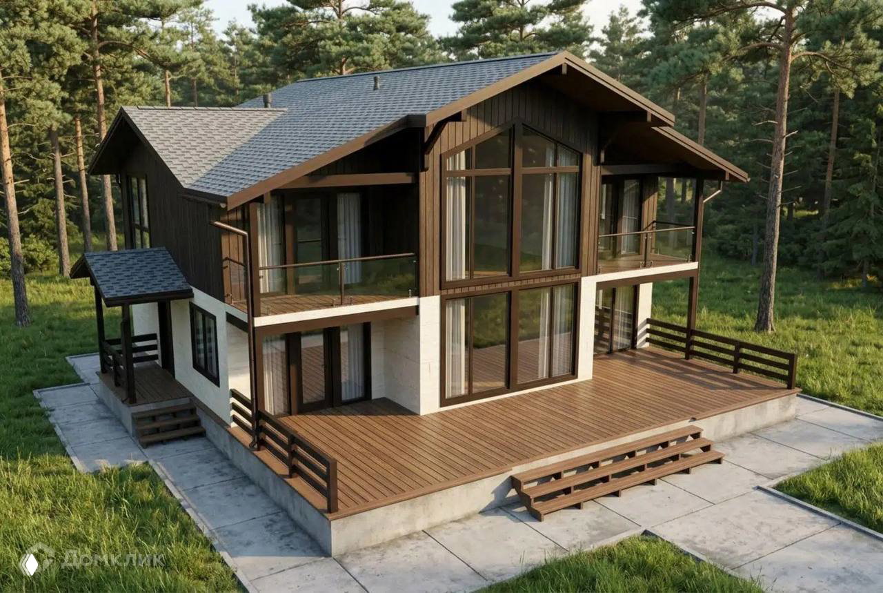 Проект двухэтажного дома 258,2 м² — 5 спален, 3 санузла