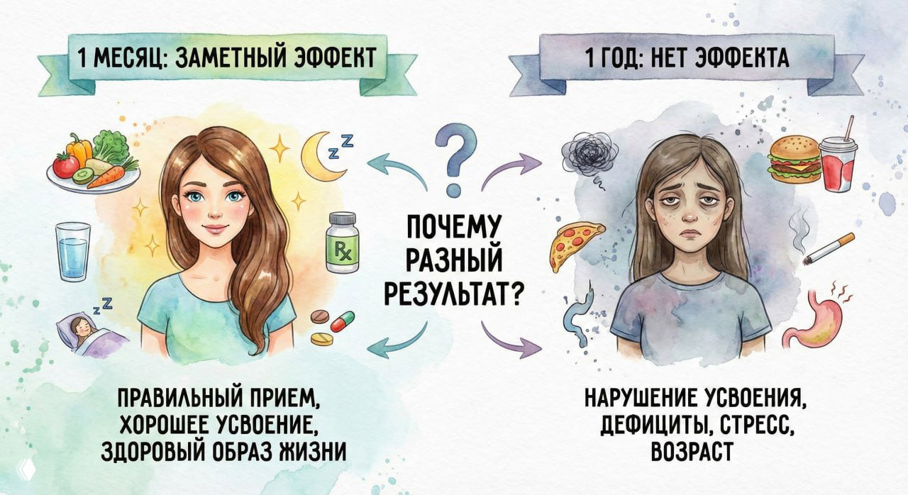 Почему коллаген работает у одних, а у других нет