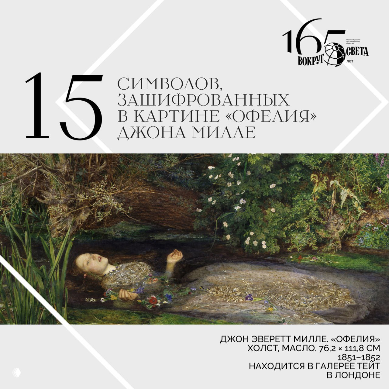 Викторианские эмодзи: 15 символов в «Офелии» Милле