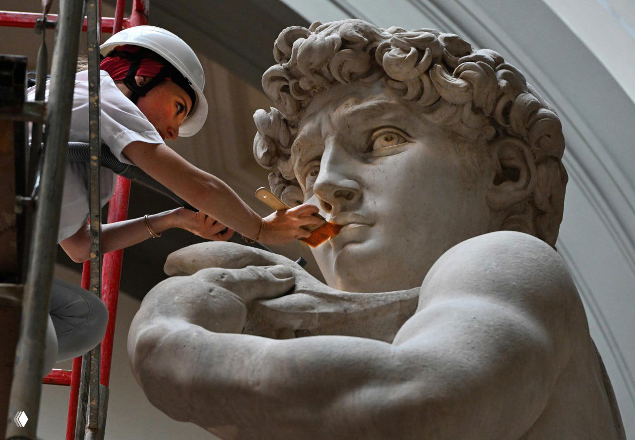 Реставрация статуи Давида в Тоскане