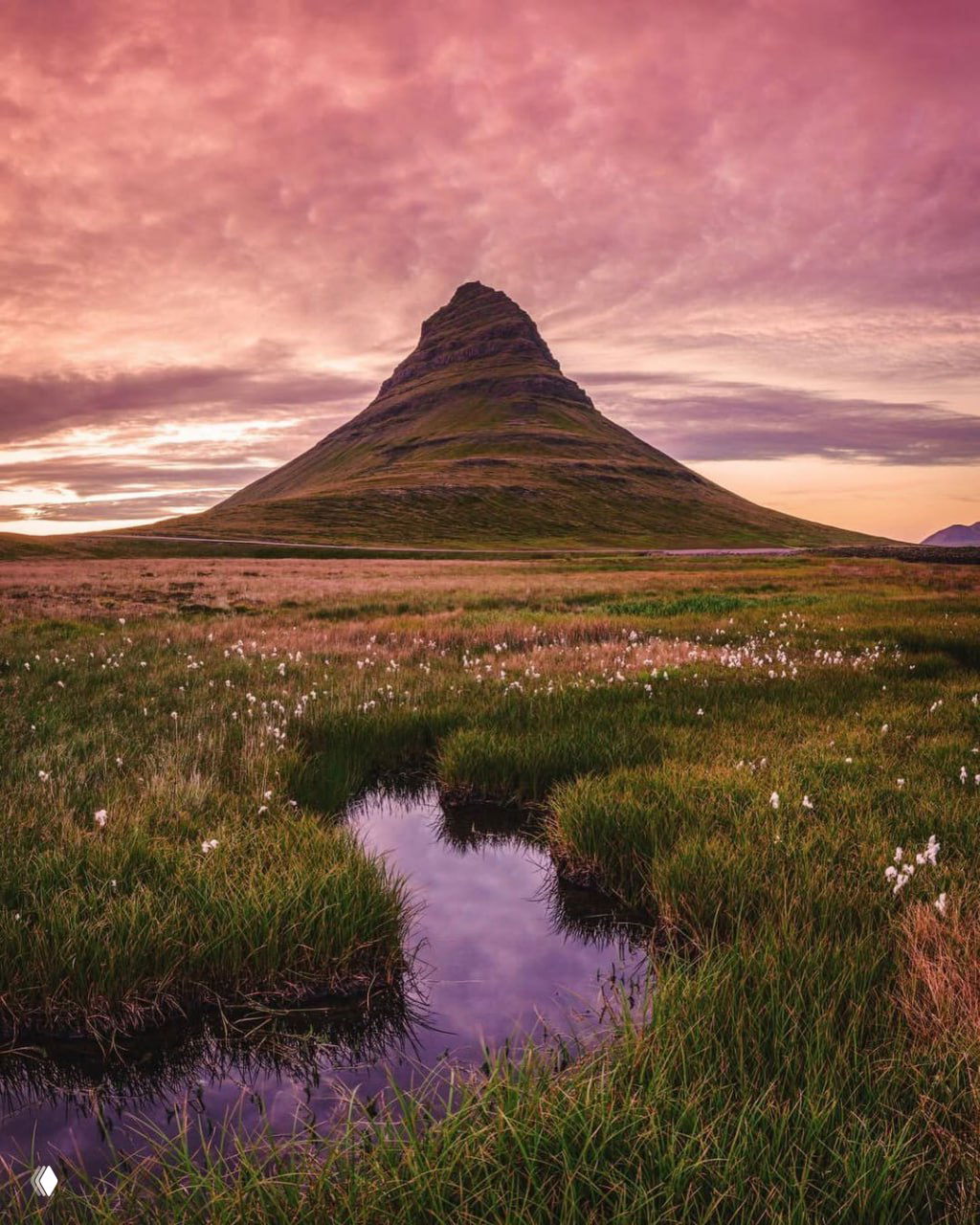 Гора Киркьюфелл и водопад Киркьюфеллсфосс
