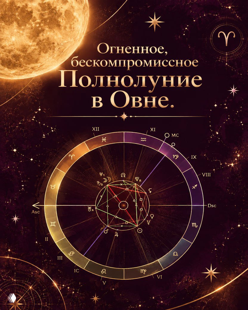 Огненное, бескомпромиссное Полнолуние в Овне
