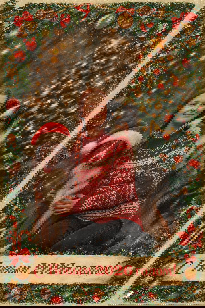 Промт для GPT — советская новогодняя открытка