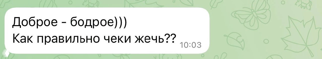 ПРАКТИКА СЖИГАНИЯ ЧЕКОВ
