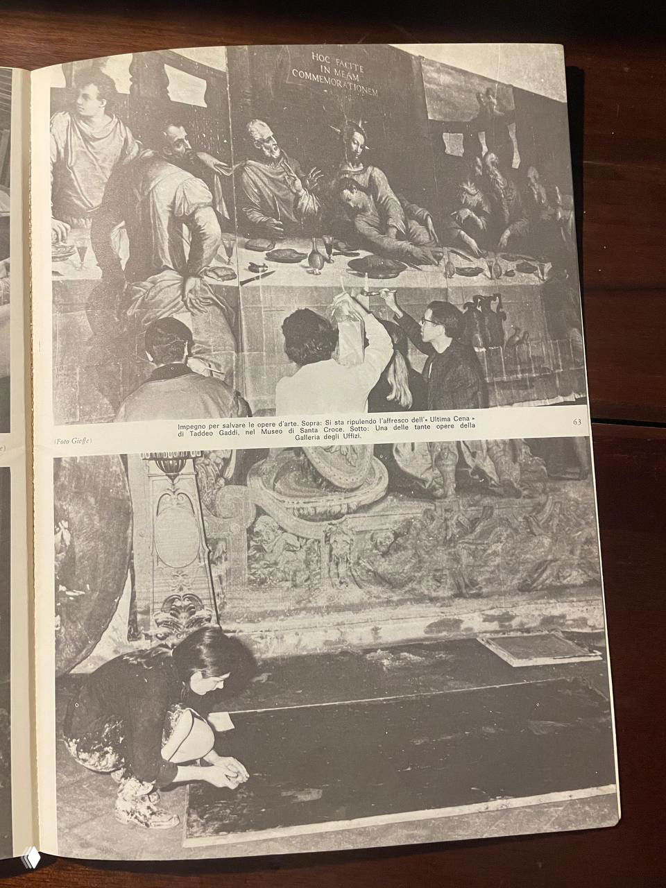 Чёрно-белые фото внутри книги: реставраторы и работы по спасению фресок и живописи в музеях Флоренции