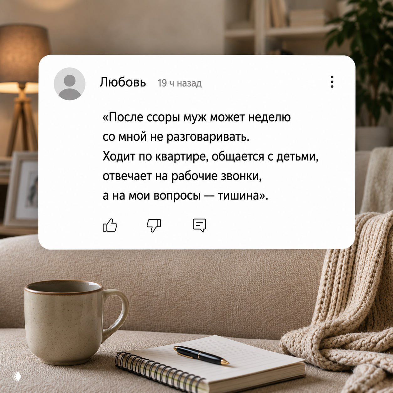 Муж обиделся и не разговаривает неделю