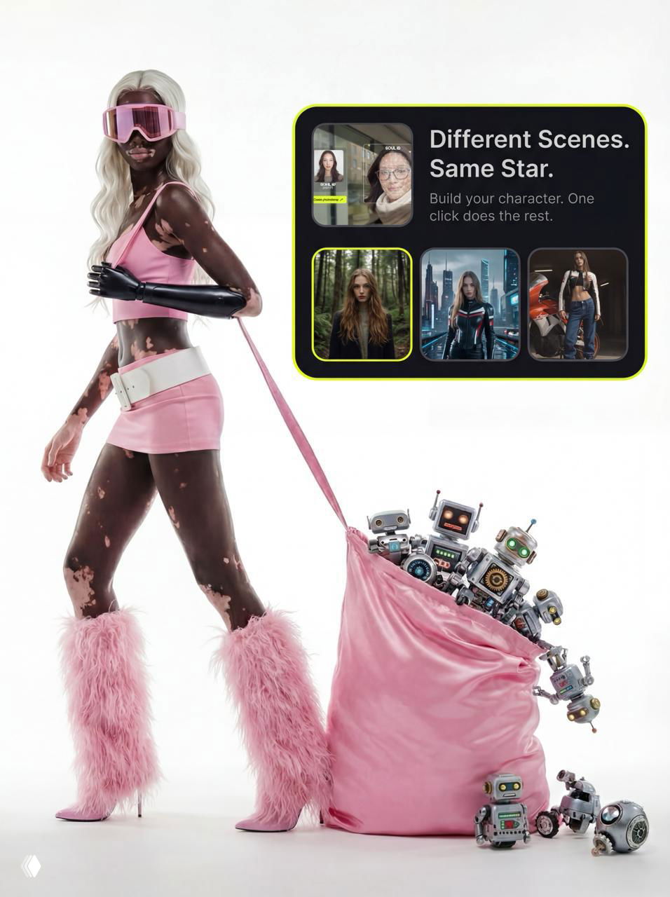 Тест Different Scenes. Same Star. в Higgsfield