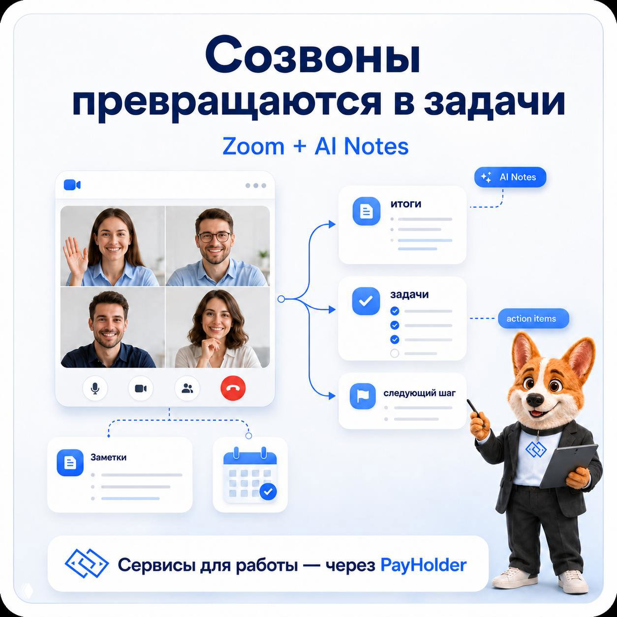 Zoom: созвоны превращаются в готовые задачи