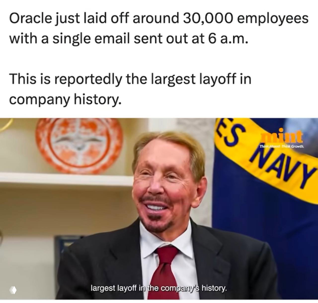 Oracle уволила 30 000 человек одним письмом