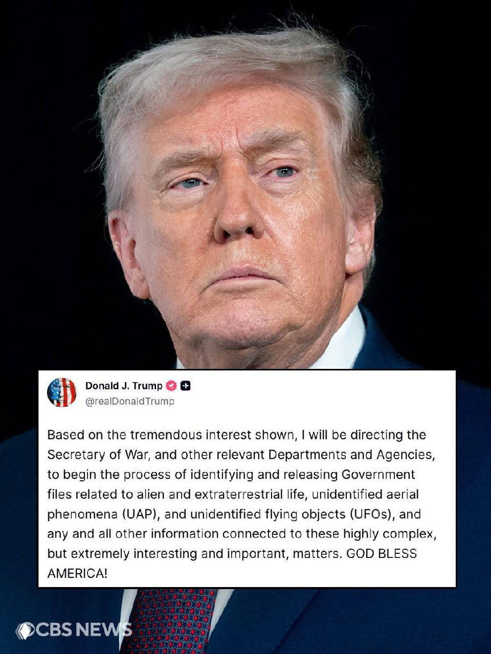 О возможном обнародовании данных об НЛО