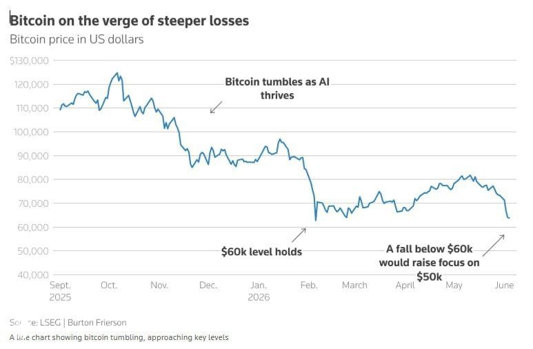Bitcoin teeters near $60,000 amid cooling investor interest