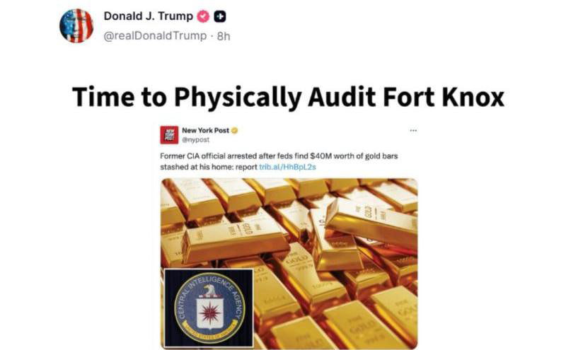 Trump renews calls to audit Fort Knox