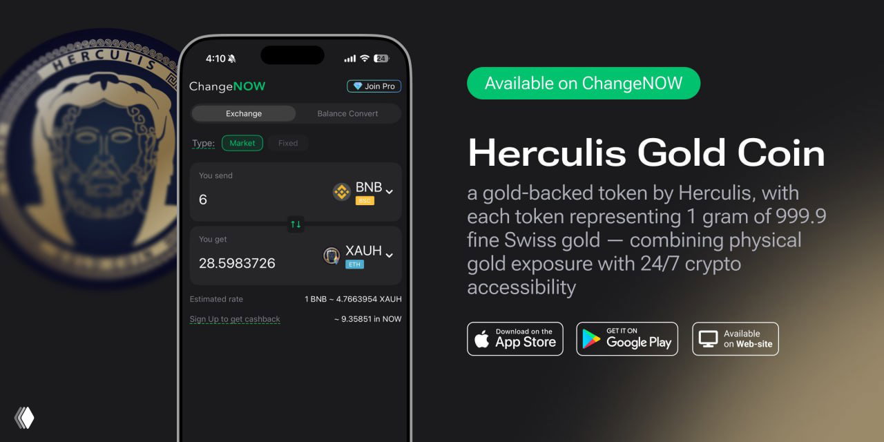$XAUH now available on ChangeNOW