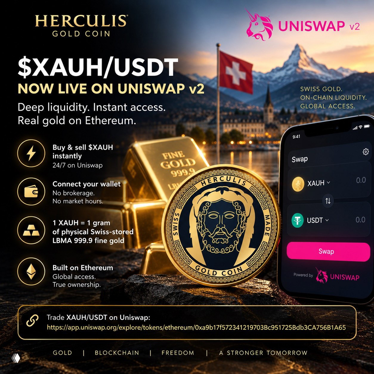 Another milestone for Herculis Gold Coin ($XAUH)