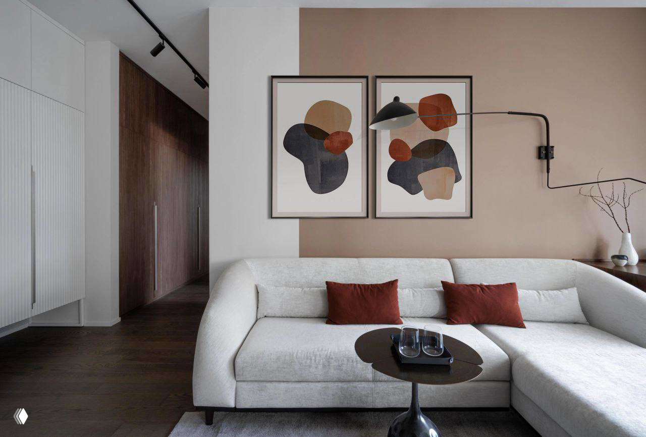 Современная квартира с акцентами винного цвета